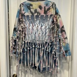 Thrill Multicolor Tie-Dye Jacket braided fabric open back festival
